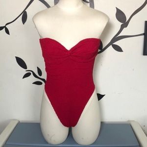 Vintage Hunza G Red One Piece Swimsuit / Bodysuit